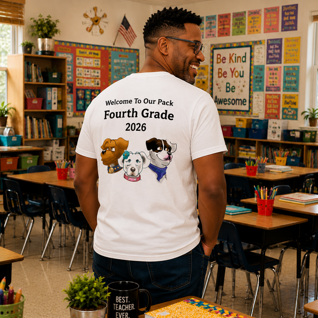 Welcome to Our Pack Taco Fourth Grade Teacher Unisex Heavy Cotton Tee