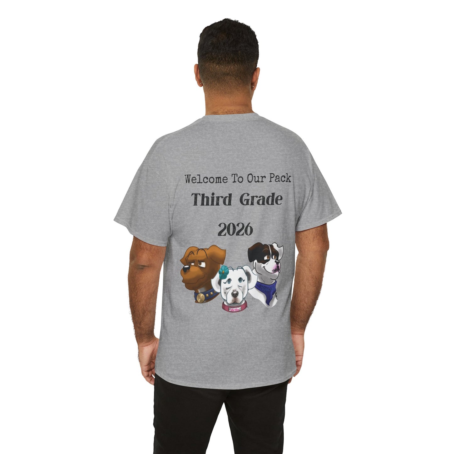 Welcome to Our Pack Mello Third Grade Teacher Unisex Heavy Cotton Tee