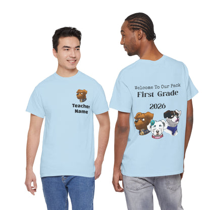 Welcome to Our Pack, Taco-Kinder Teacher Unisex Heavy Cotton Tee