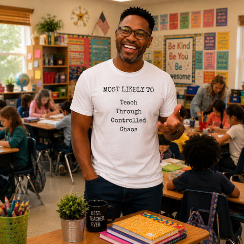Controlled Chaos Teacher Unisex Heavy Cotton Tee