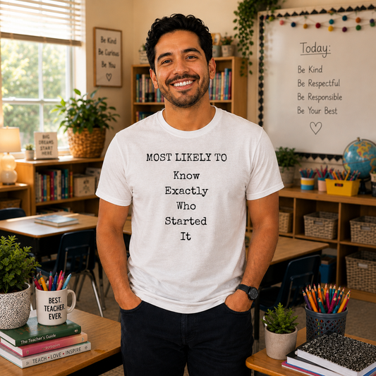 Know Who Started It Teacher Unisex Heavy Cotton Tee