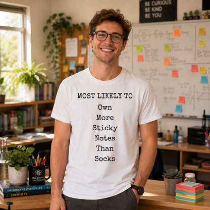 Sticky Notes Teacher Unisex Heavy Cotton Tee