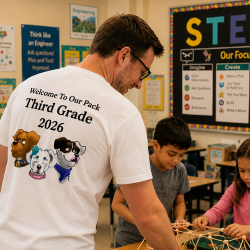 Welcome to Our Pack Mello Third Grade Teacher Unisex Heavy Cotton Tee